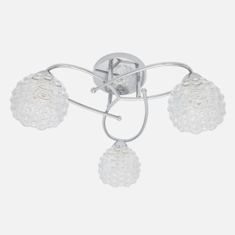 Lampara Bagan 3xe14 Cromo 23x44x44 Cm