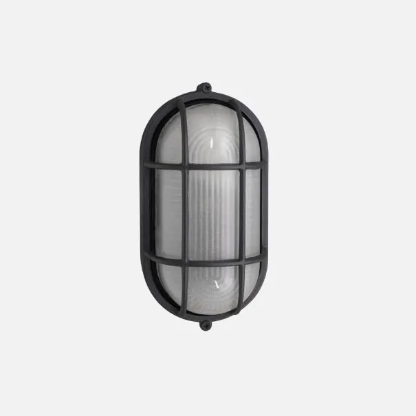 Aplique Metal Oval Serie Tortuga Negro 1xe27 (11x2
