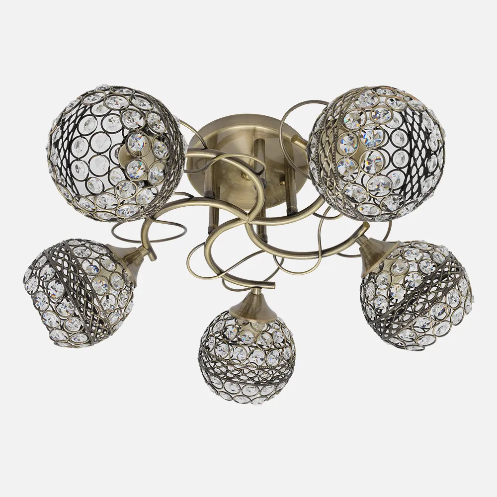 Lampara Lalibela 5xe14 Cuero 22x50x50 Cm