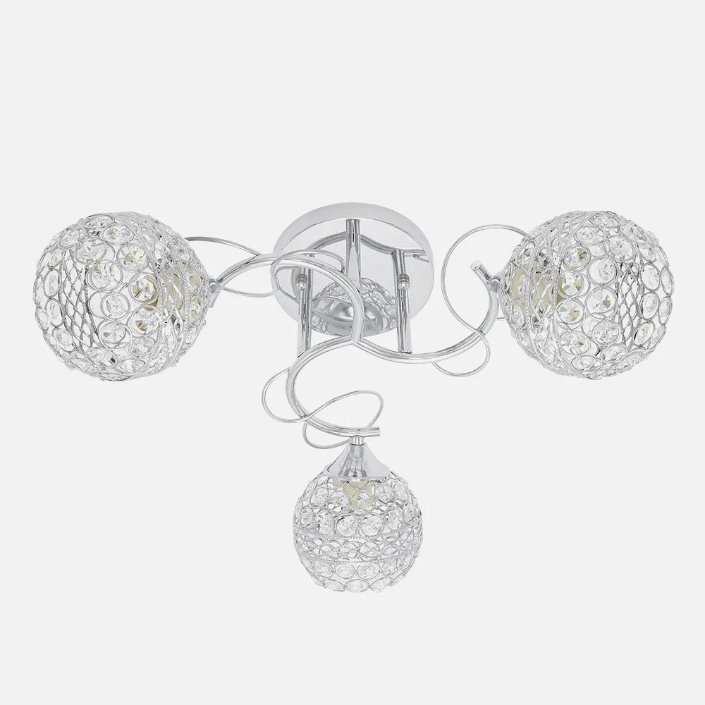Lampara Lalibela 3xe14 Cromo 22x47x47 Cm