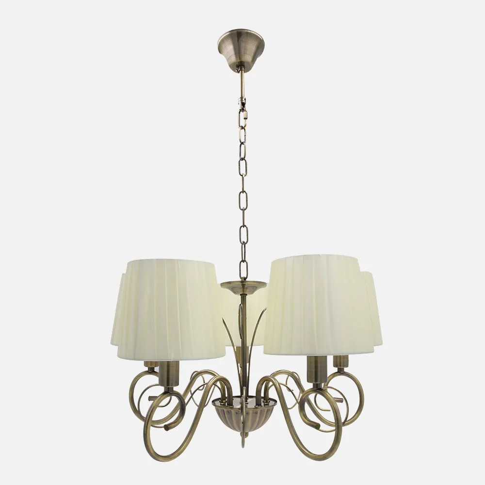 Lampara Amsterdam 5xe14 Cuero  Regx45x45 Cm
