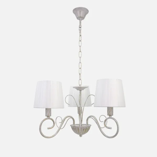 Lampara Amsterdam 3xe14 Blanco/oro Regx40x40 Cm
