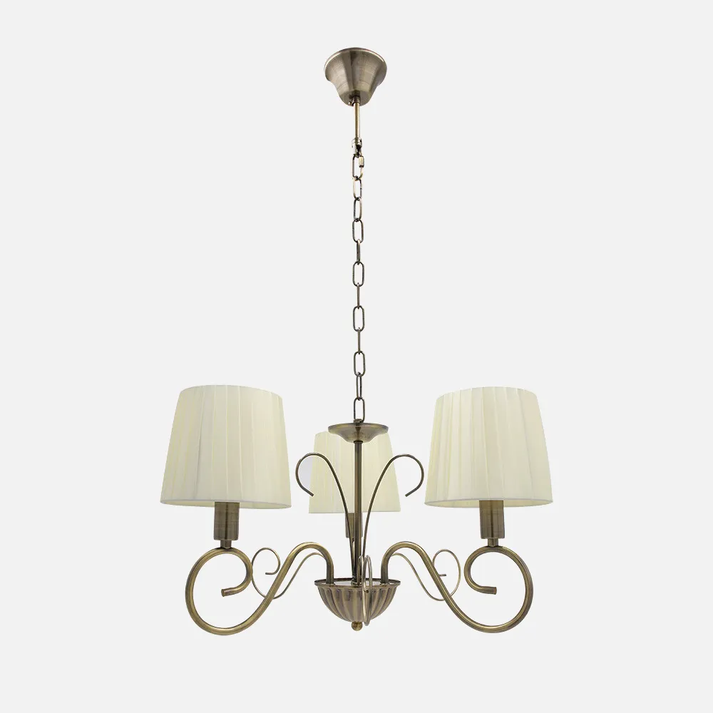 Lampara Amsterdam 3xe14 Cuero Regx40x40 Cm