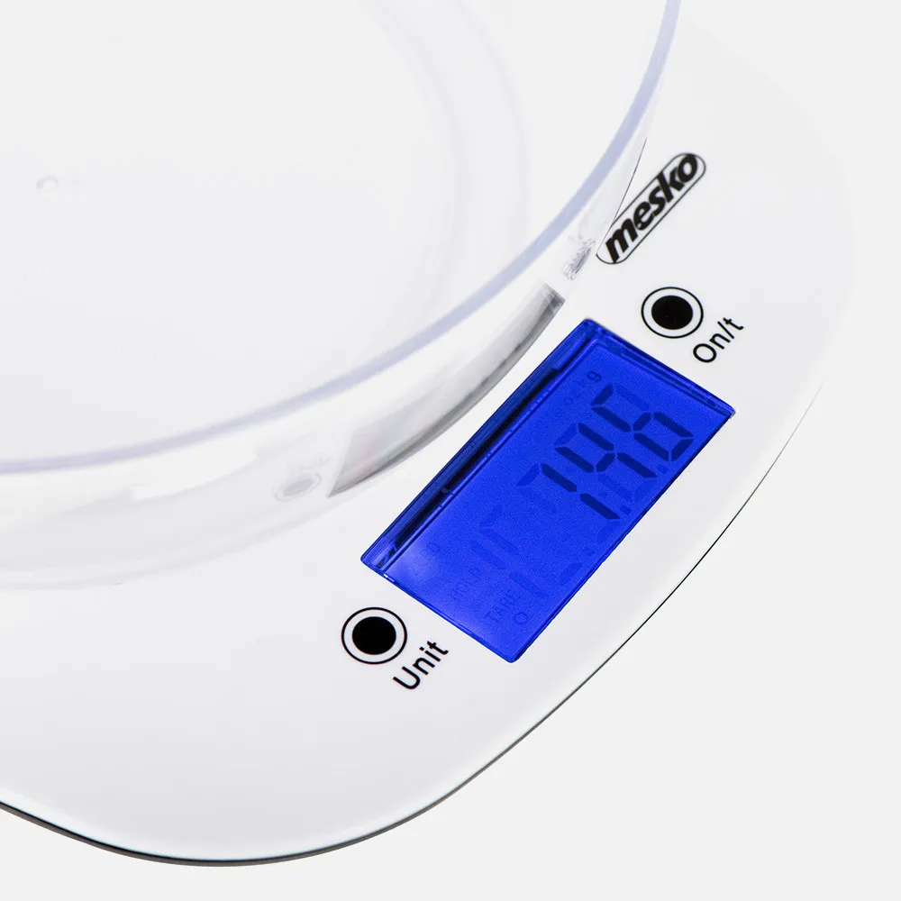 Bascula Cocina Lcd Con Luz Cuenco 1.4l Carga 5kg Apagado Man. Y Autom. Indicador Bateria