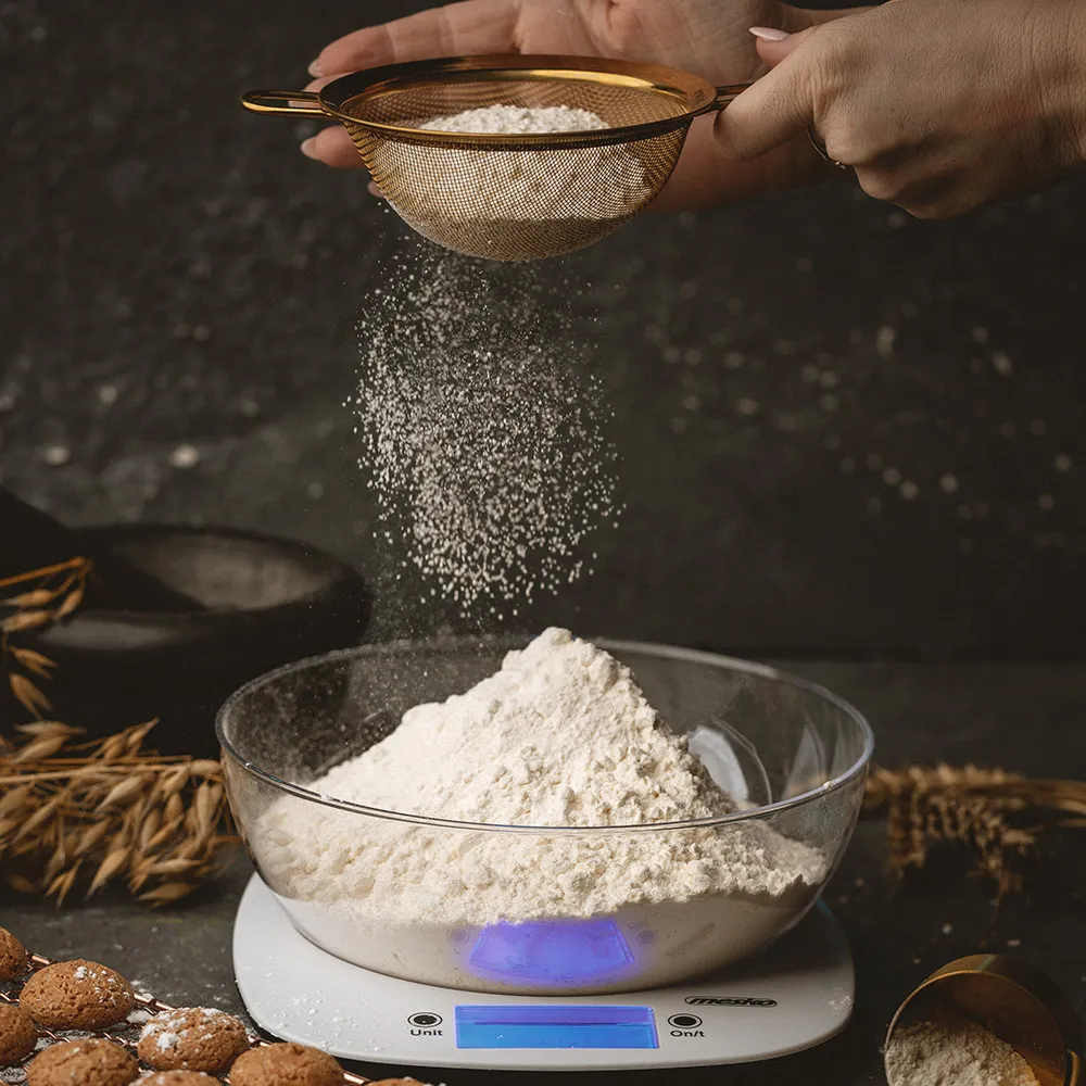 Bascula Cocina Lcd Con Luz Cuenco 1.4l Carga 5kg Apagado Man. Y Autom. Indicador Bateria