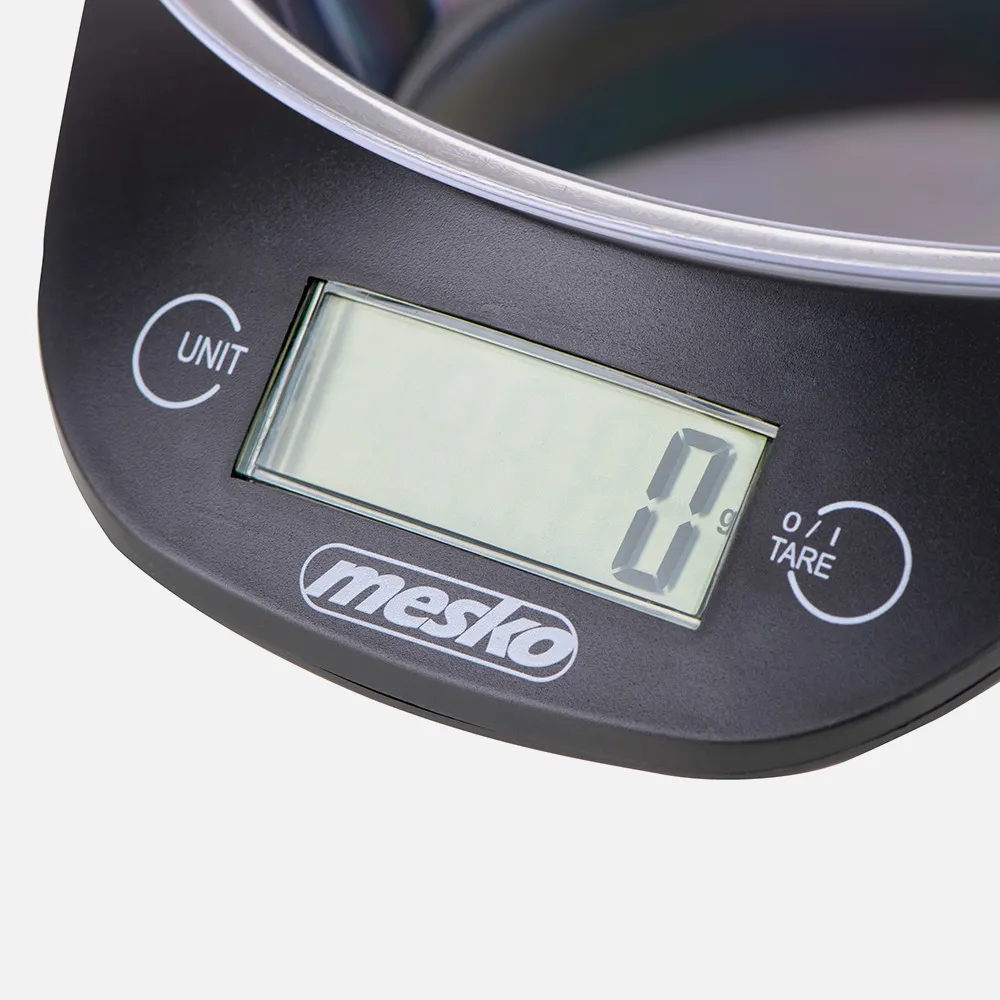 Bascula Cocina Pantalla Lcd Cuenco 700ml Carga 5kg Apagado Man. Y Autom. Precis. 1g Negro