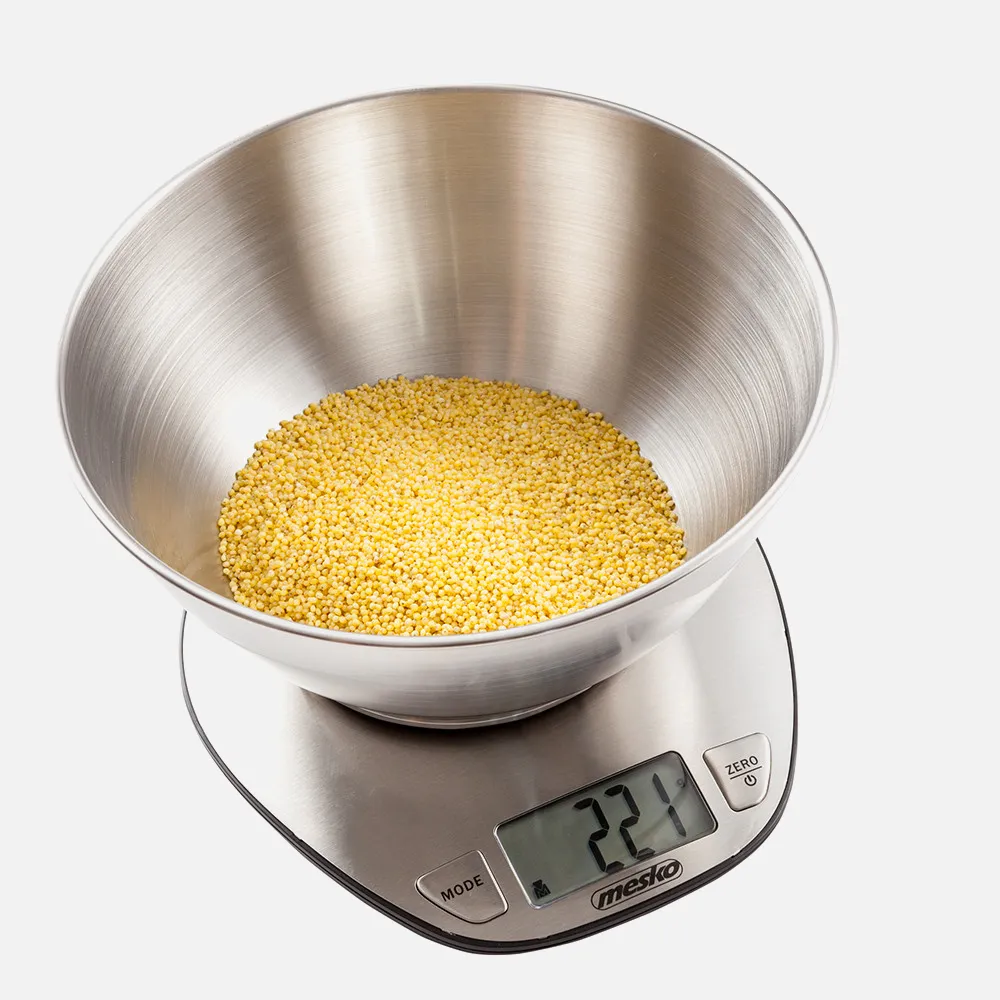 Bascula Cocina Lcd Cuenco Acero 2l Cap.max. 5kg Apagado Autom. Volumen Agua Y Leche