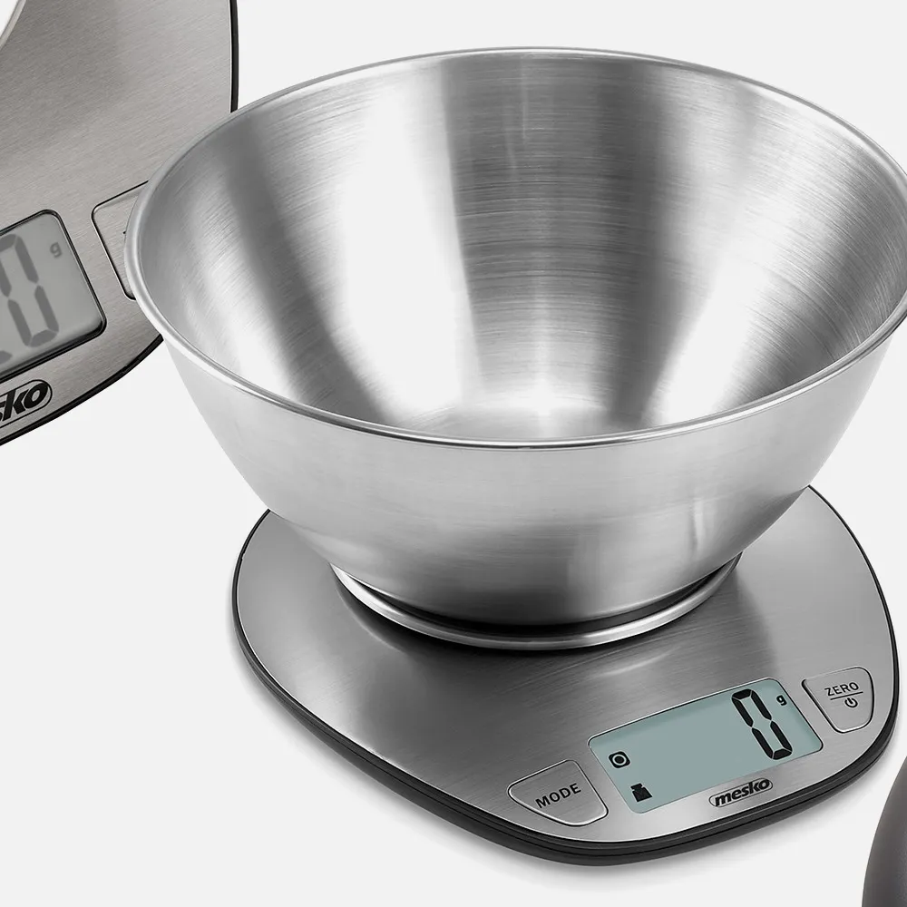 Bascula Cocina Lcd Cuenco Acero 2l Cap.max. 5kg Apagado Autom. Volumen Agua Y Leche