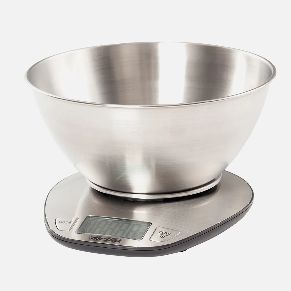 Bascula Cocina Lcd Cuenco Acero 2l Cap.max. 5kg Apagado Autom. Volumen Agua Y Leche
