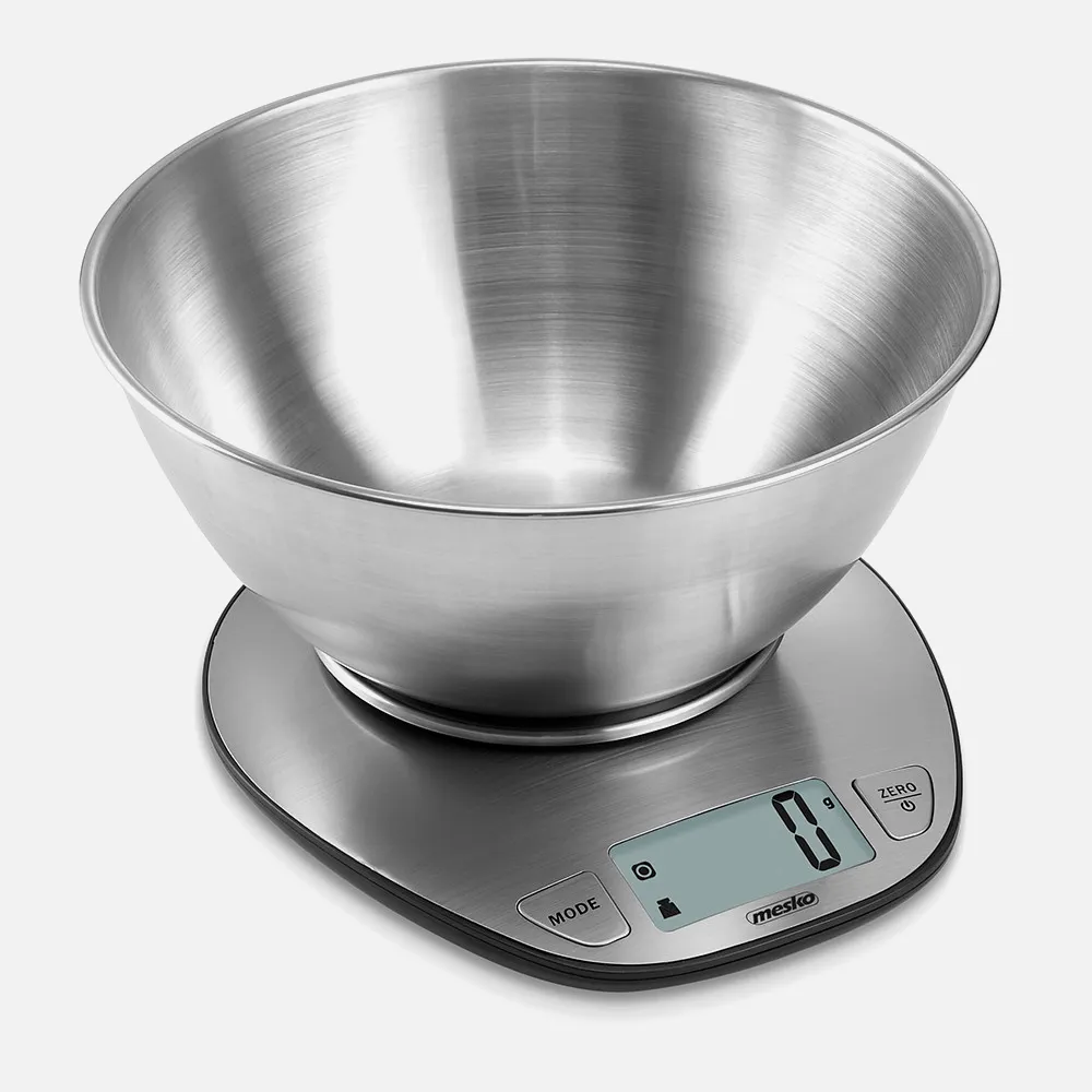 Bascula Cocina Lcd Cuenco Acero 2l Cap.max. 5kg Apagado Autom. Volumen Agua Y Leche