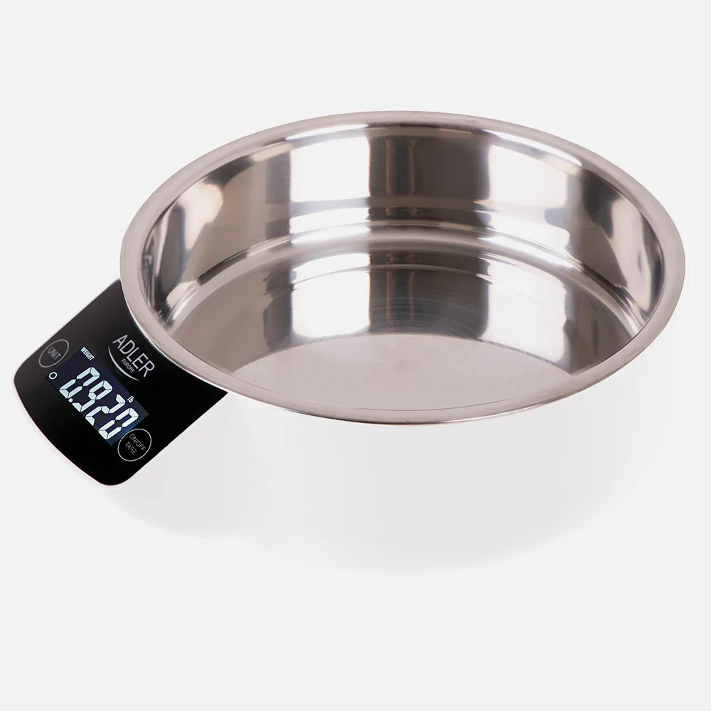 Bascula Cocina Lcd Cuenco Acero 900ml Cap.max. 5kg Apagado Autom. Volumen Agua Y Leche