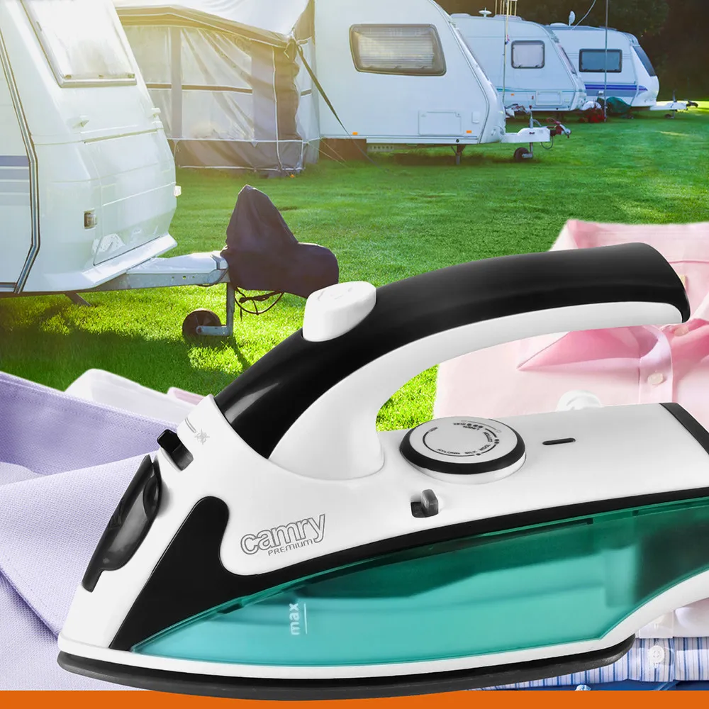 Plancha Viaje Pie Antiadherente 1500w Asa Plegable Tamaño Compacto Control Temperatura