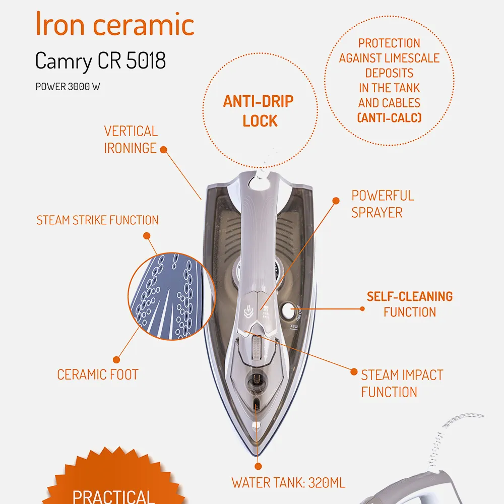 Plancha Pie Ceramica 3000w Planchado Vertical Autoapagado Autolimpieza Tanque 320ml