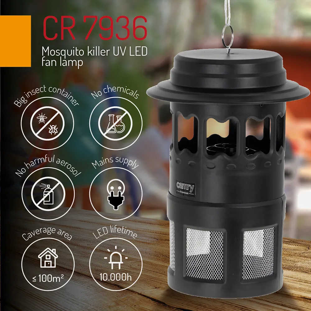 Mata Insectos Int. Uv Led C/ventilador Hasta 100m2 Vida Util Led 10000h Silencioso -45db