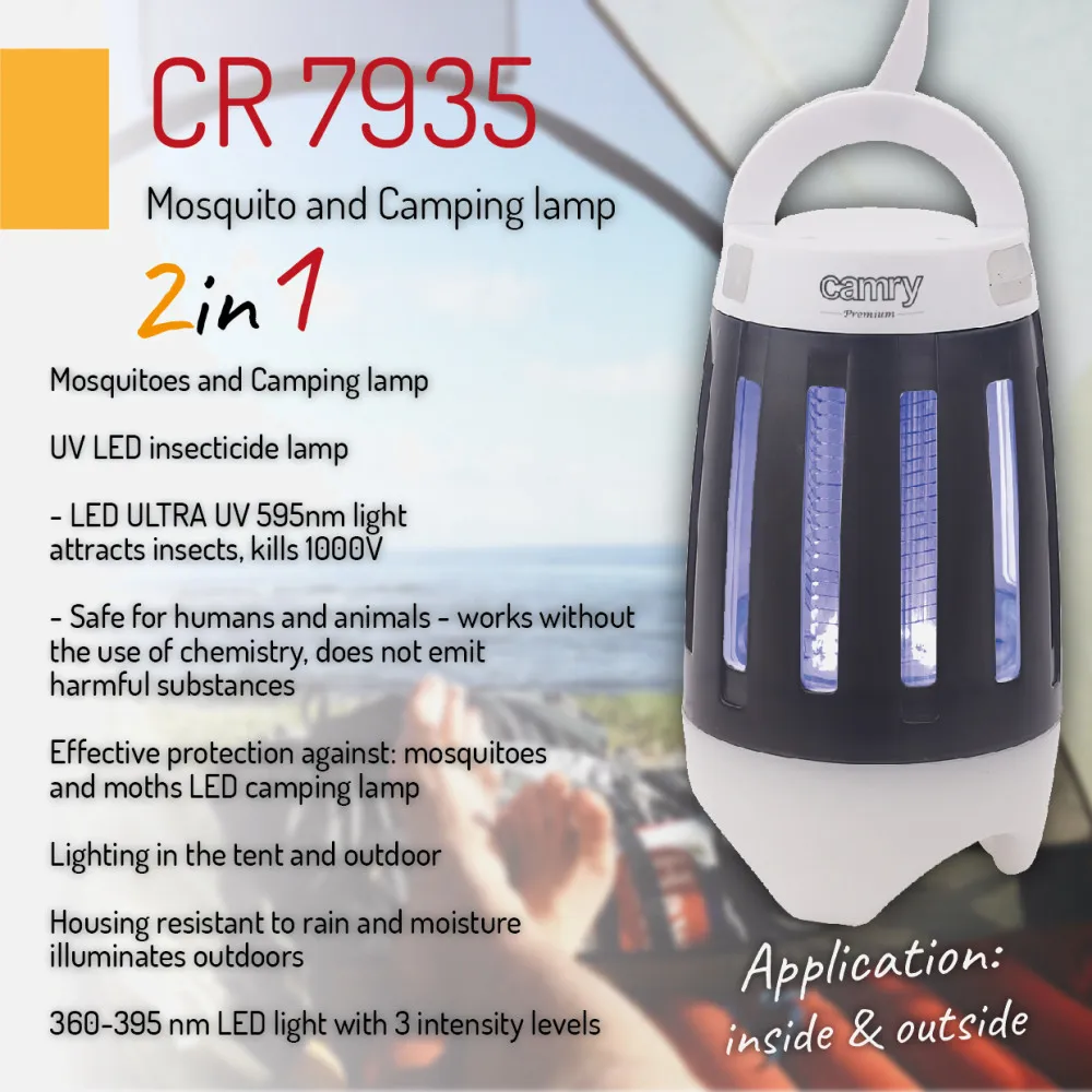 Mata Insectos Y Camping Uv Led 1000v Alcance 40m2 Usb Recargable Bateria 2000mah 8000h
