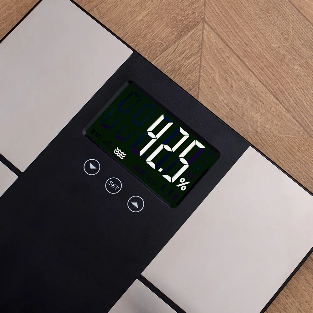 Bascula Baño Electron. Max 225kg 10pers. Imc Y Mas Modo Atleta Pantalla Lcd Extragrande