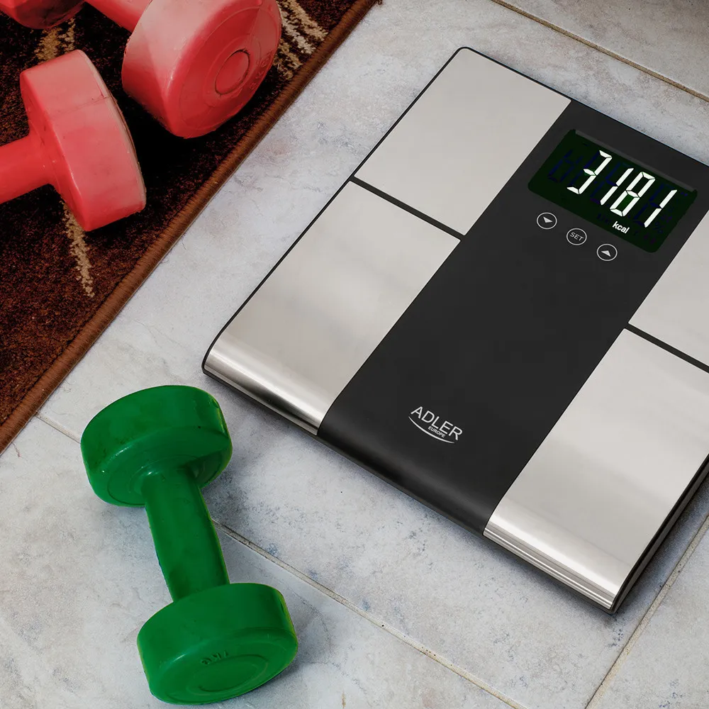 Bascula Baño Electron. Max 225kg 10pers. Imc Y Mas Modo Atleta Pantalla Lcd Extragrande