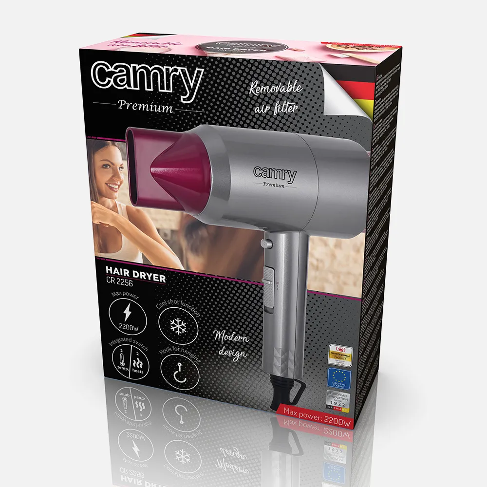 Secador 2200w 2 Niv. Fuerza/temperatura Aire Frio Concentrador Aire Asa Colgante Moderno