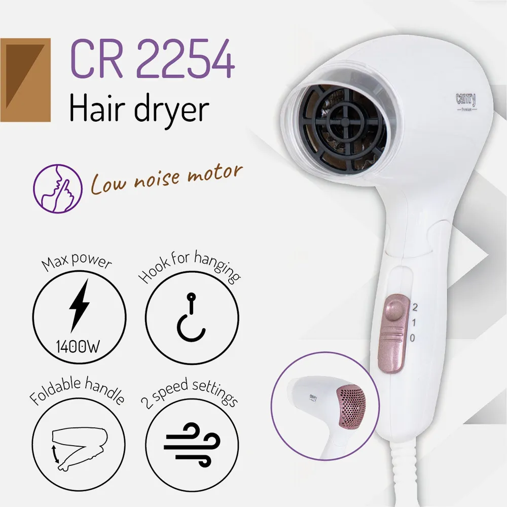 Secador 1200w 2 Niv. Potencia Asa Plegab. Colgante Concentrador Incluido Silencioso