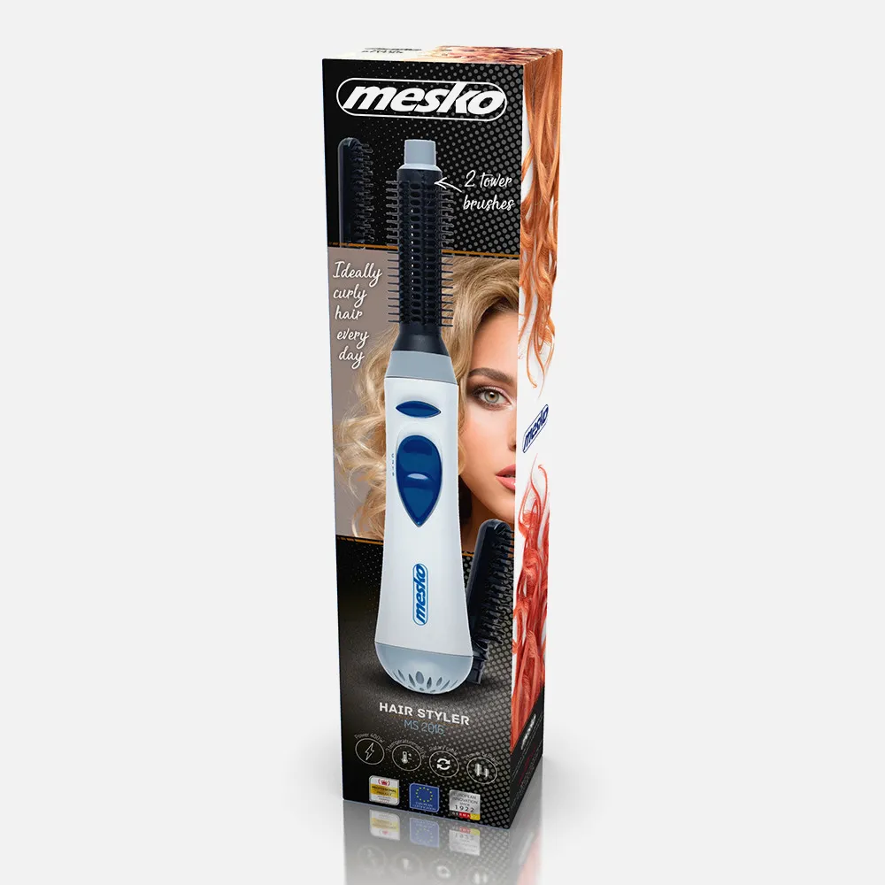 Rizador De Pelo 400w 3 Niv. Temperatura 2 Cepillos Asa Colgante