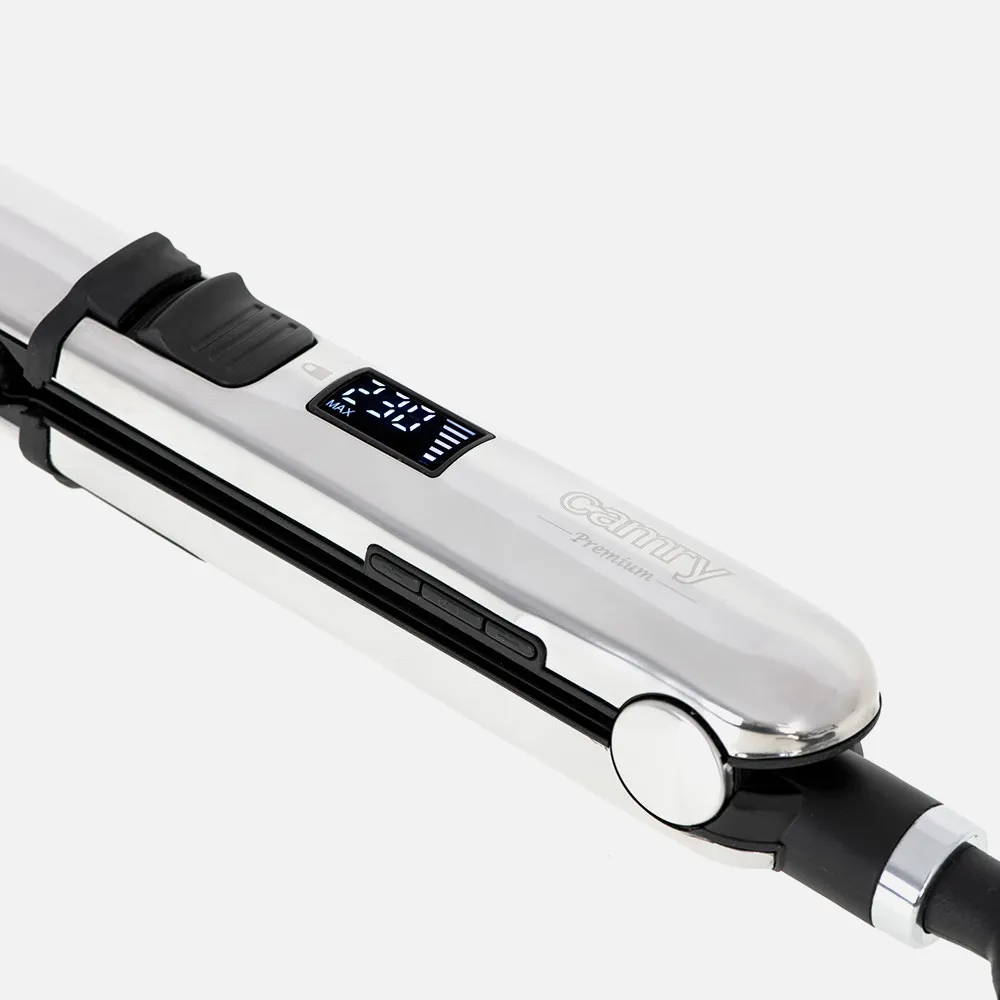 Plancha De Pelo C/placas Titanio 130ºc-230ºc Inox. 500w Ionizacion Apagado Autom.