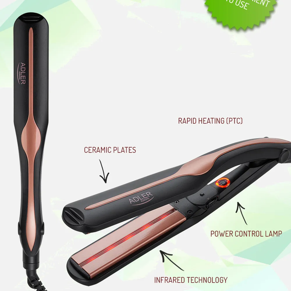 Plancha De Pelo Infrarroja C/placas Ceramica 35w Max. 120w 150ºc-230ºc Calent. Rapido