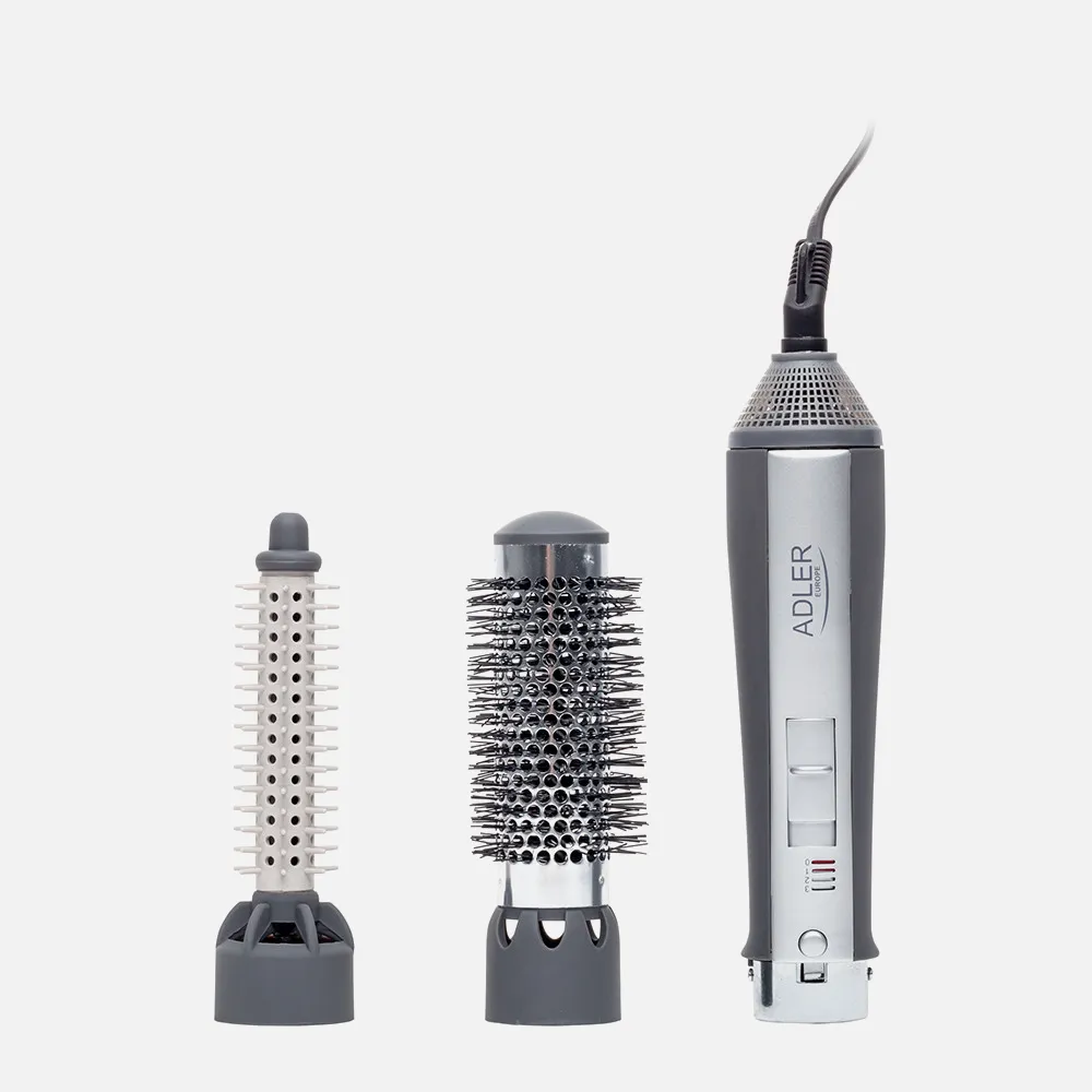 Rizador De Pelo 550w 3 Niv. Temperatura 2 Cepillos Mango De Goma Asa Colgante