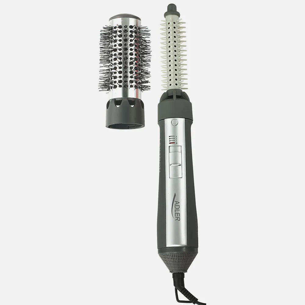 Rizador De Pelo 550w 3 Niv. Temperatura 2 Cepillos Mango De Goma Asa Colgante