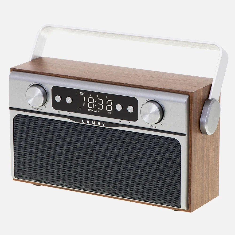 Radio Fm Bluetooh 5.0 Usb Y Tarjeta Sd 16w Aux 50 Memorias Bateria 2600mah 2 Altavoces
