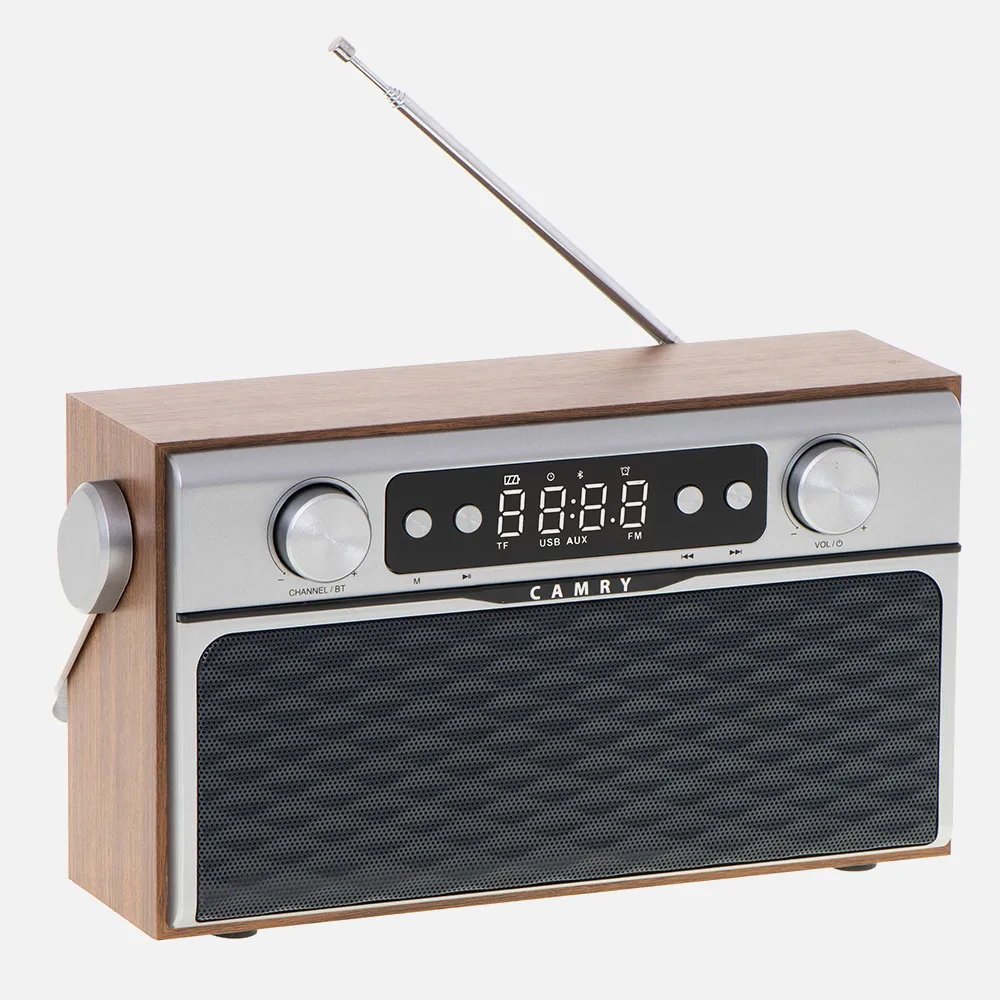 Radio Fm Bluetooh 5.0 Usb Y Tarjeta Sd 16w Aux 50 Memorias Bateria 2600mah 2 Altavoces