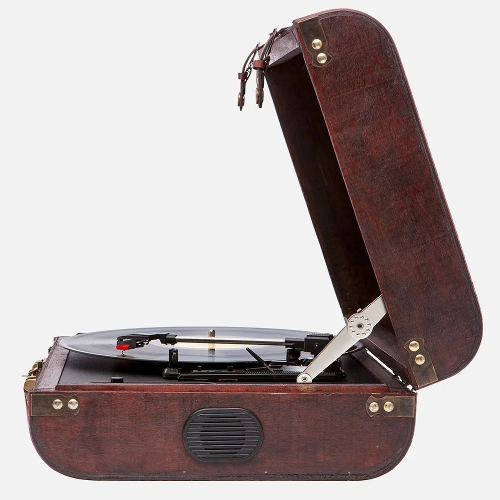 Tocadiscos Maleta 33/45/78 Rpm C/altavoces Y Asa Entrada Auricular. Estereo Parada Autom