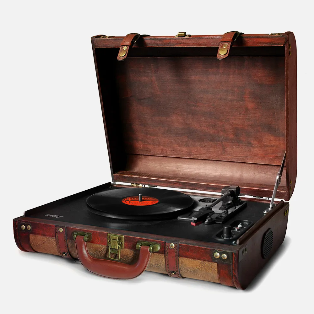 Tocadiscos Maleta 33/45/78 Rpm C/altavoces Y Asa Entrada Auricular. Estereo Parada Autom