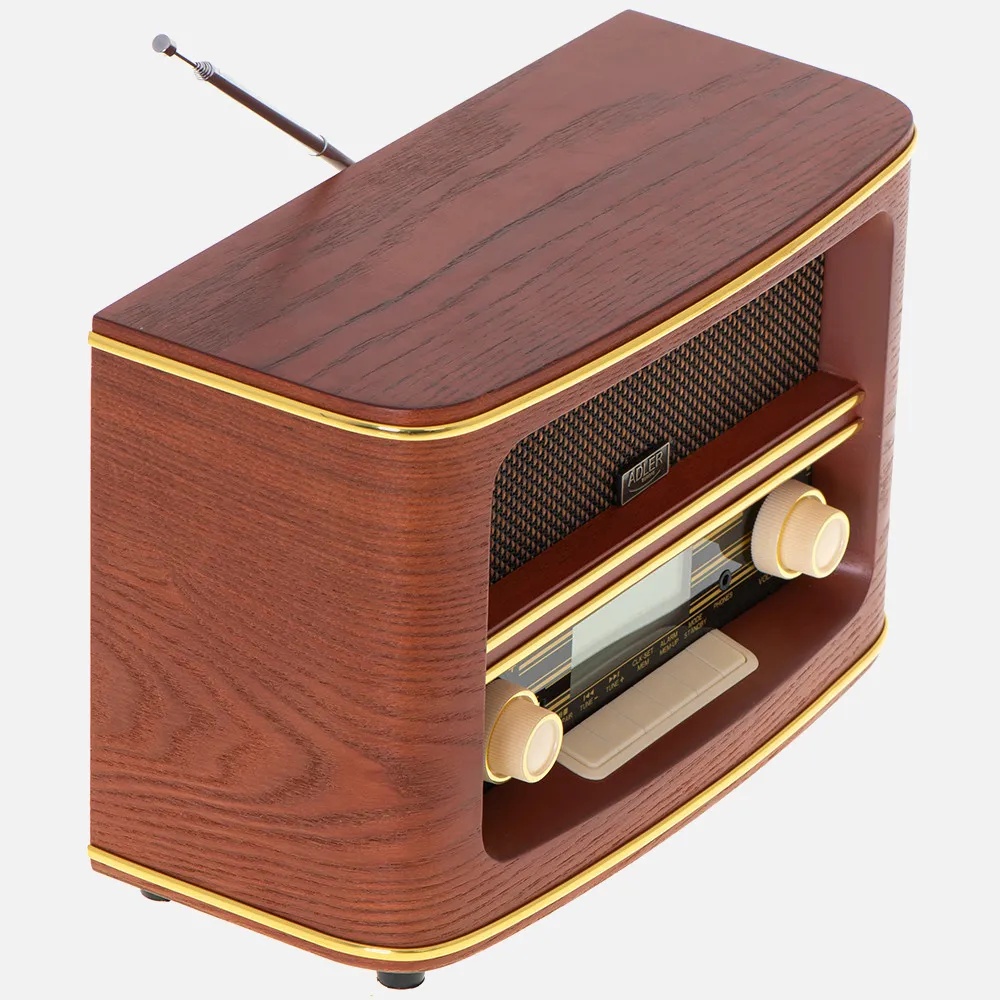 Radio Retro Fm Bluetooh 5.0 Usb Y Aux Reloj Alarma Apag. Autom. 30mem. Salida Auriculares