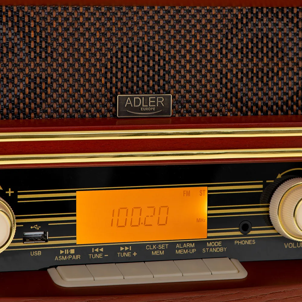 Radio Retro Fm Bluetooh 5.0 Usb Y Aux Reloj Alarma Apag. Autom. 30mem. Salida Auriculares