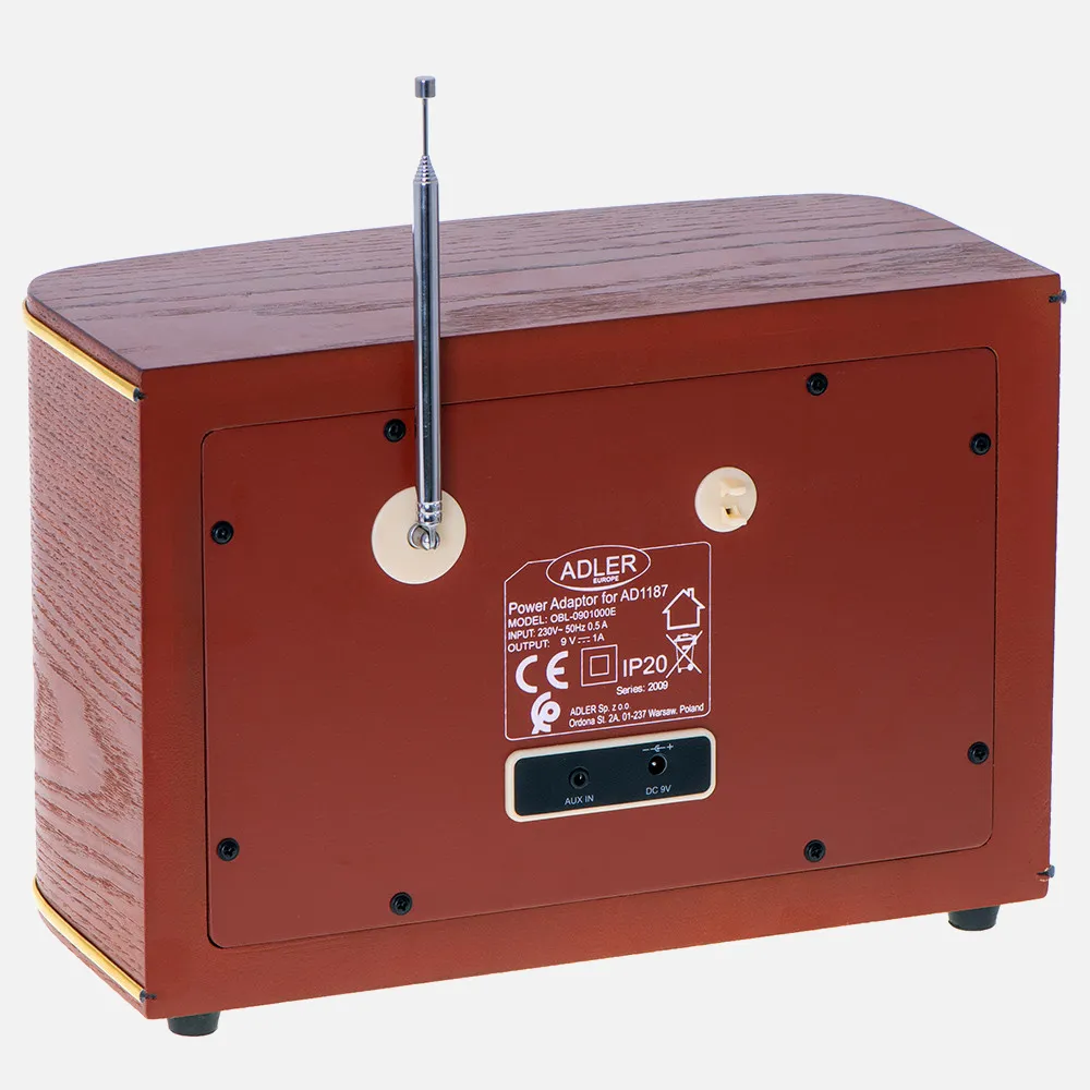 Radio Retro Fm Bluetooh 5.0 Usb Y Aux Reloj Alarma Apag. Autom. 30mem. Salida Auriculares