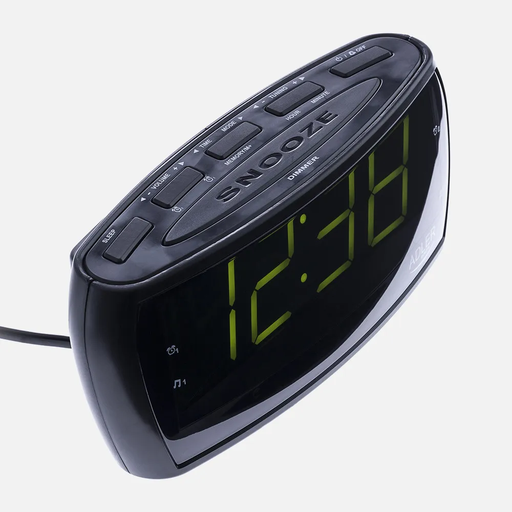 Radio Reloj Am/fm Pantalla Led 160x52mm Temporiz.cifra 4,8cm Alto Memoria Emisoras Alarma