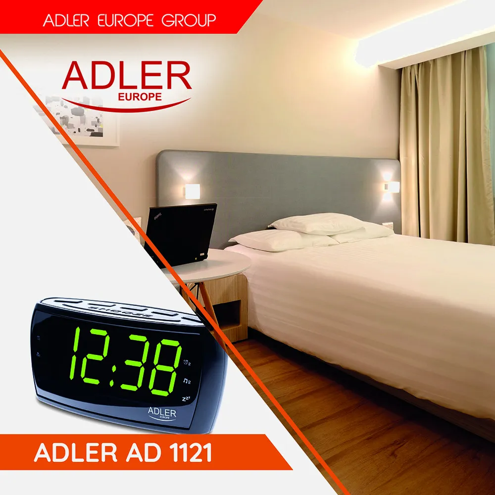 Radio Reloj Am/fm Pantalla Led 160x52mm Temporiz.cifra 4,8cm Alto Memoria Emisoras Alarma