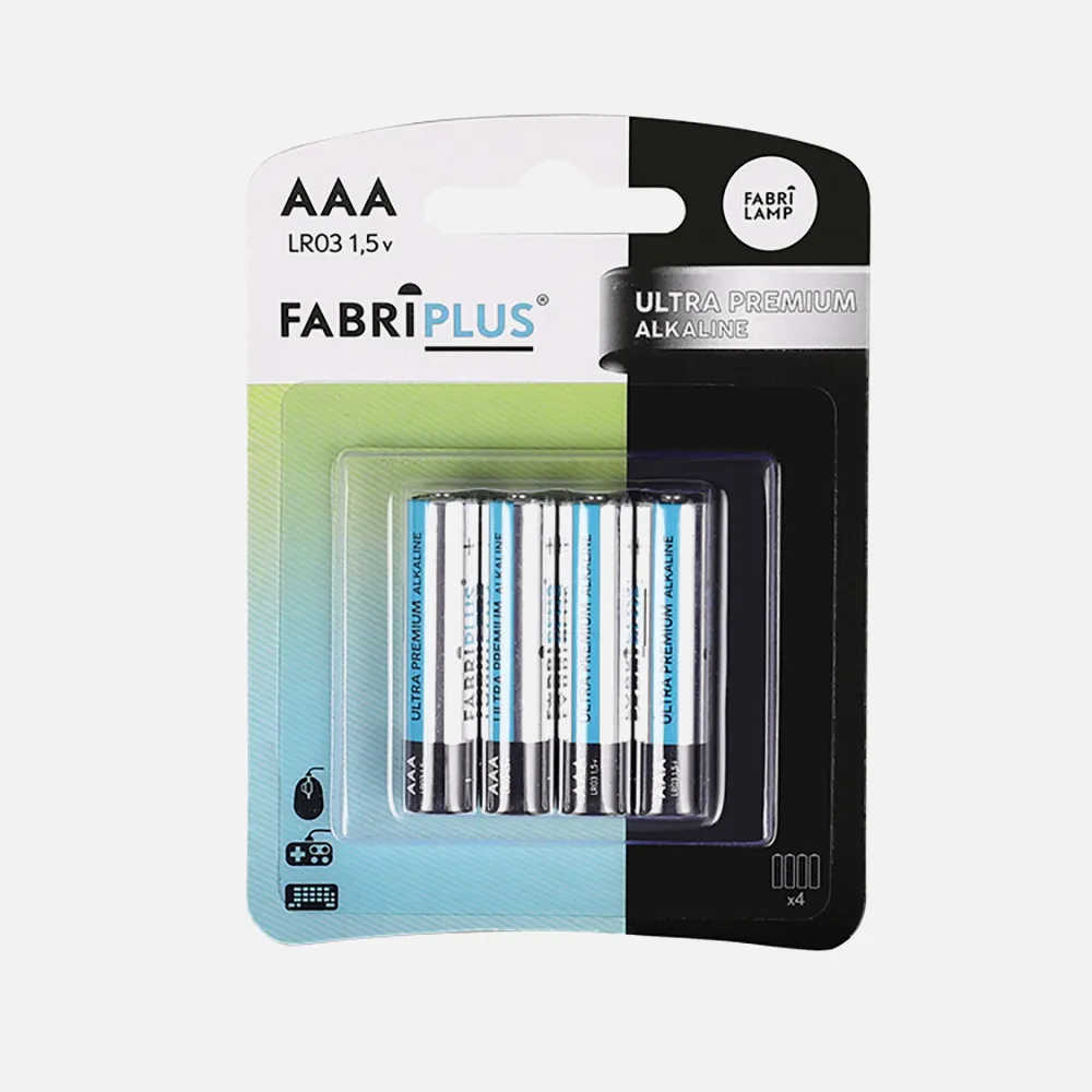 Blister 4 Pilas Aaa/lr03 1,5v Fabriplus Alcalina  Ultradig  11,5x8,5x1,2 Cm 0%mercurio