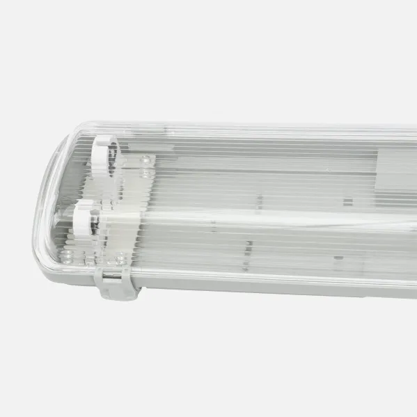 Lampshade Tight 60cm Lines  For Led 2xt8 Ip54 Grey/clear 67x11,7x6 Cm