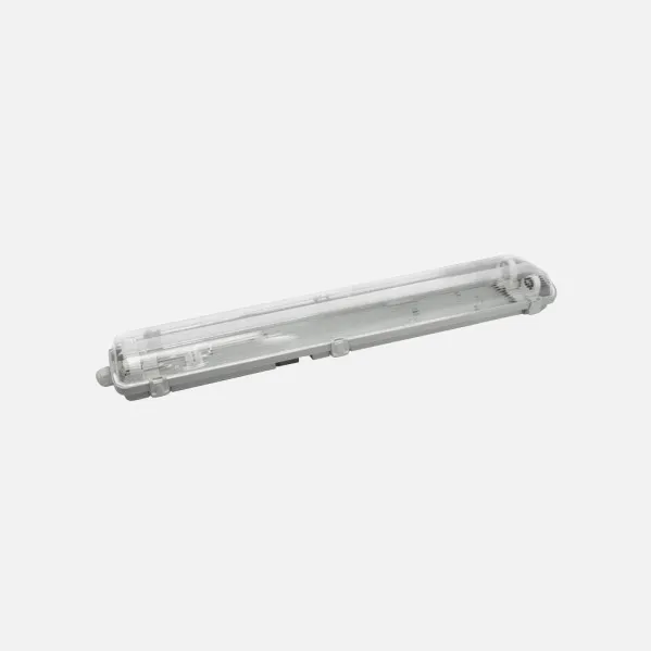 Lampshade Tight 60cm Lines  For Led 2xt8 Ip54 Grey/clear 67x11,7x6 Cm