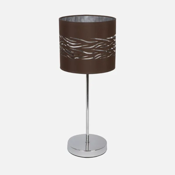 Sobremesa Niebla 1xe14 Cromo/marron-plata 43x17x17 Cm