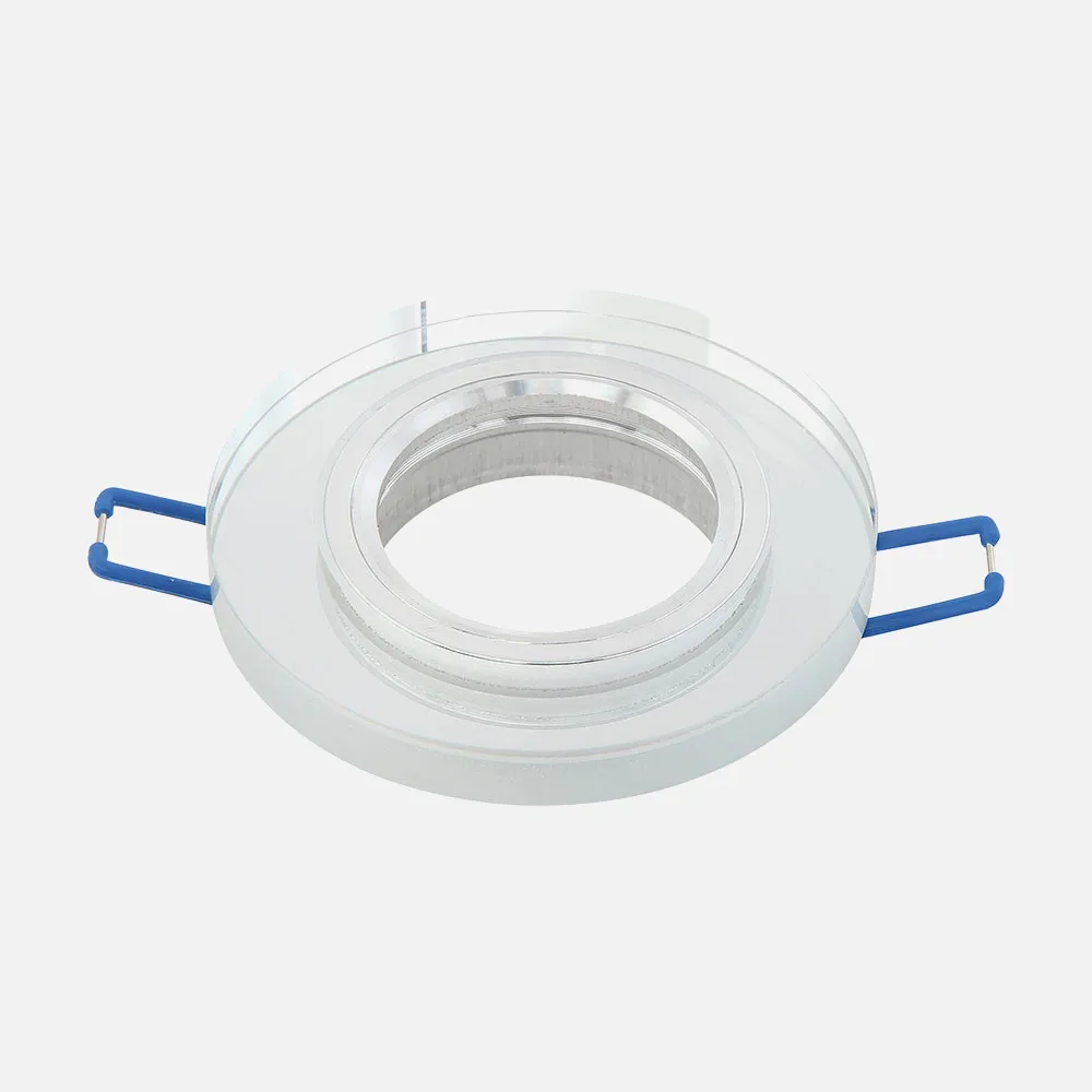 14338RF49 - Recessed downlight Glass Solna 1xgu10 Round Thickness 1cm Clear C/lamp holder 2x9,5x9,5 Cm Cut-out 6 Cm