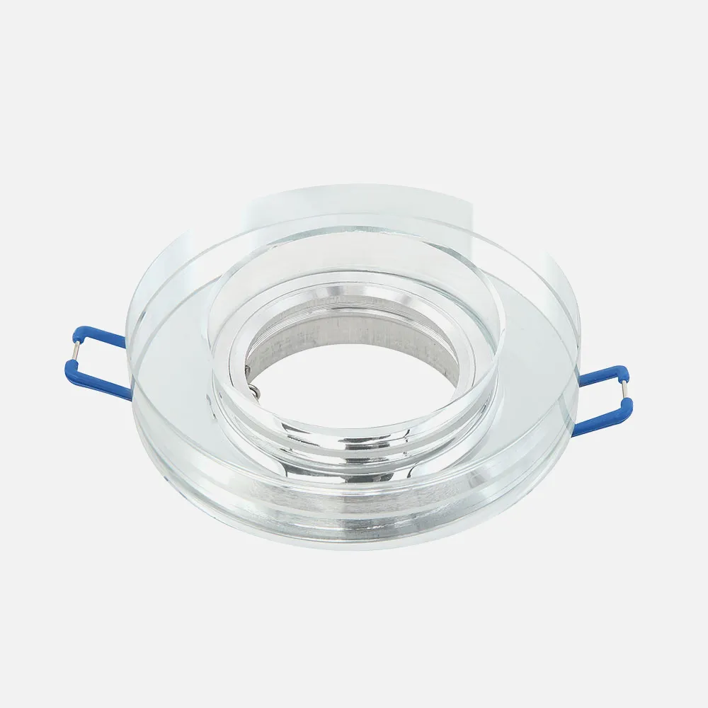 14338RG49 - Recessed downlight Glass Solna 1xgu10 Round Thickness 2cm Clear C/lamp holder 2x9,5x9,5 Cm Cut-out 6 Cm