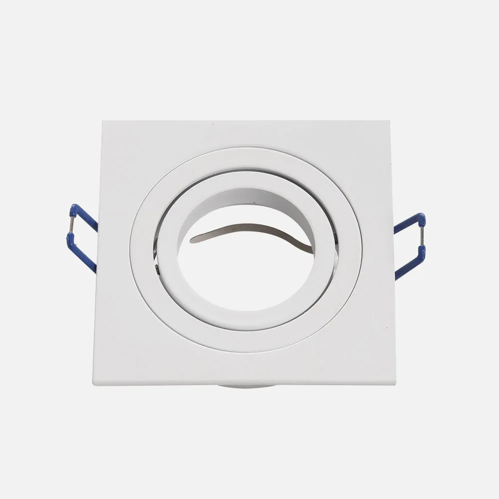 14348CU01 - Recessed Orient.cenote 1xgu10 Quadrado Branco 2x9,2x9,2 Cm 8 Corte. C/portalalampara
