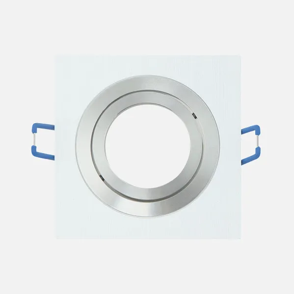 Recessed downlight Orient.cenote 1xgu10 Square Blan/crom 2x9,2x9,2 Cm 8 Of Cut-out. C/lamp holder