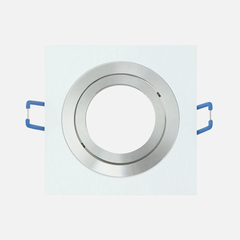 14348CU46 - Recessed Orient.cenote 1xgu10 Quadrado Branco/crómio 2x9,2x9,2 Cm 8 Corte. C/portalalampara
