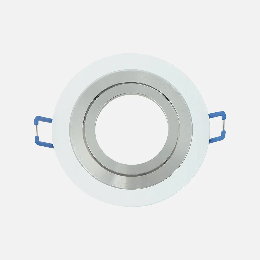14348RE46 - Recessed downlight Orient.cenote 1xgu10 Round Blanc/crom 2x9,2x9,2 Cm 8 Of Cut-out.c/lamp holder