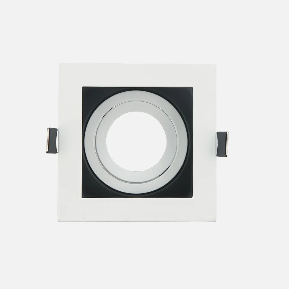 14368CU01 - Empotrable Orient.batu 1xgu10 Cuadrado Blanco/negro 3,5x10x10 Cm Corte 9x9cm c/portalampara