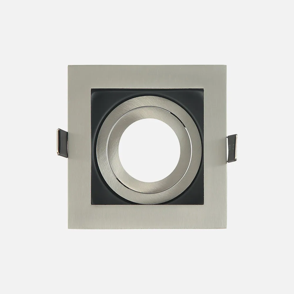 14368CU72 - Recessed Orient.batu 1xgu10 Niq quadrado/preto 3,5x10x10x10 Cm Corte 9x9 Cm c/ suporte de lâmpada