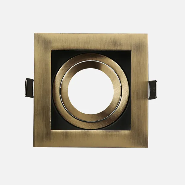 Recessed downlight Orient.batu 1xgu10 Square Leather/black 3,5x10x10 Cm  Cut-out 9x9 c/lamp holder